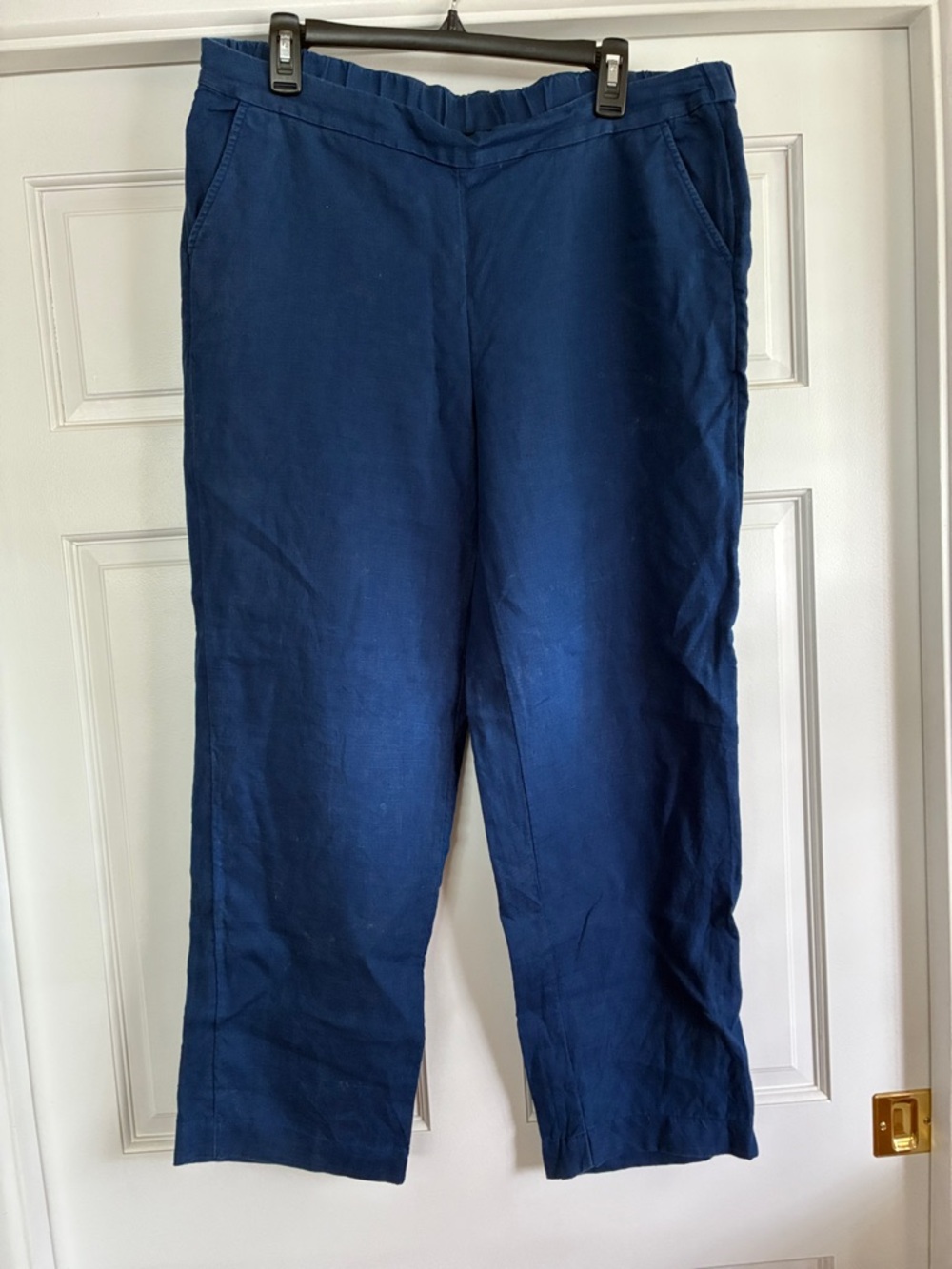 Chico's Navy Blue 100% Linen Pull-On Pants